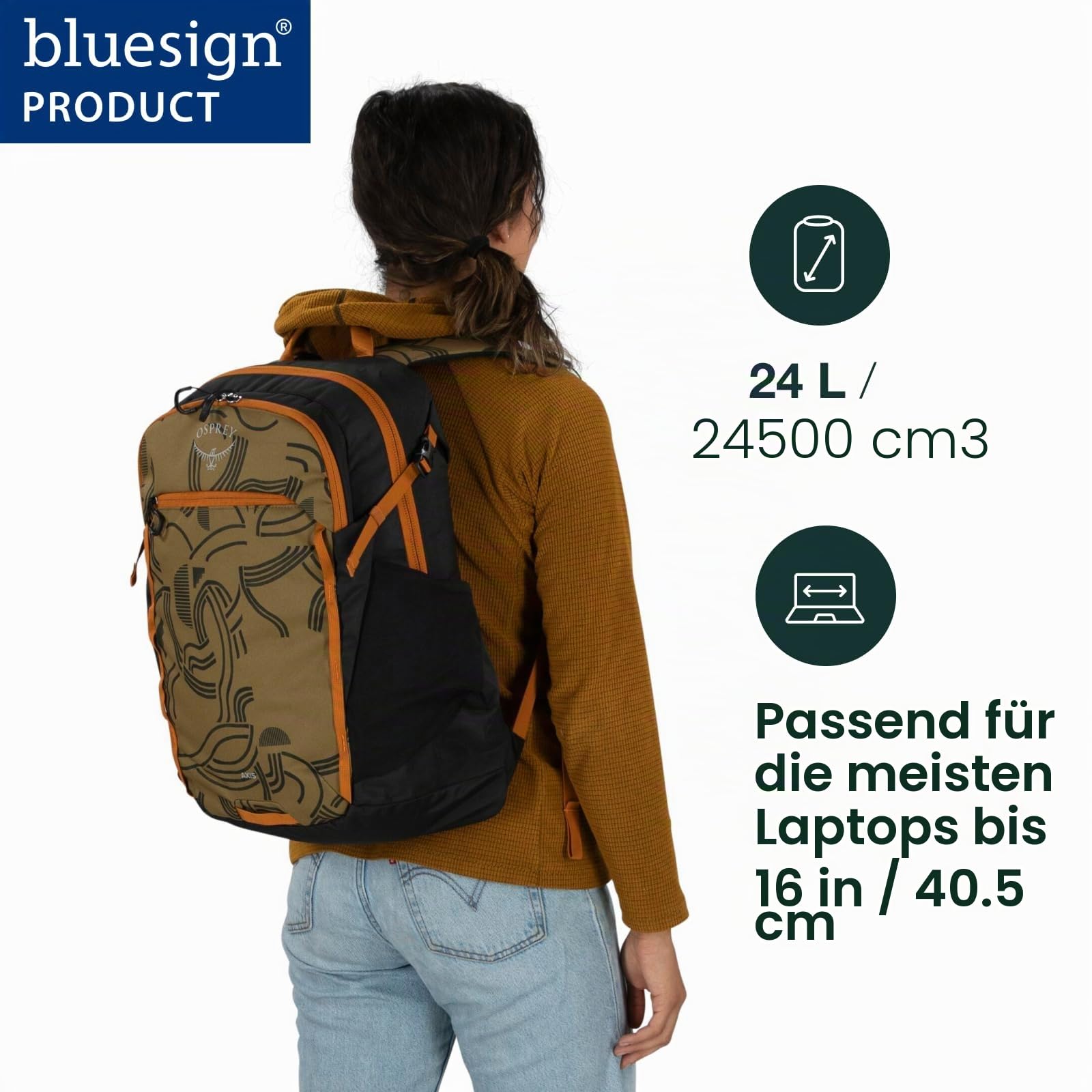osprey-axis-campus-lifestyle-rucksack-24l-black image 2