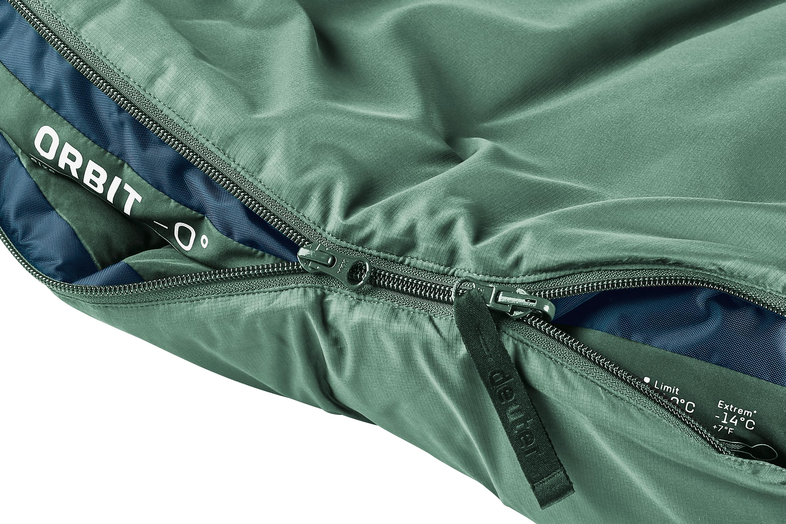 deuter-orbit-0-kunstfaserschlafsack-ivy-ink-left-zip image 5