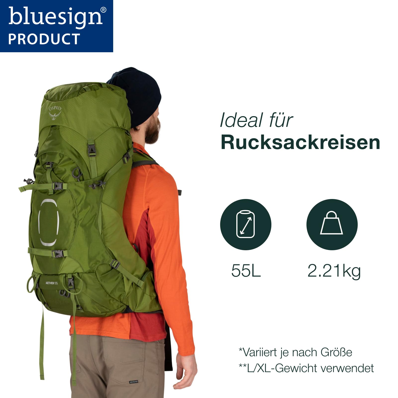 osprey-aether-55-trekkingrucksack-herren-small-medium-55l-acorn-red image 2