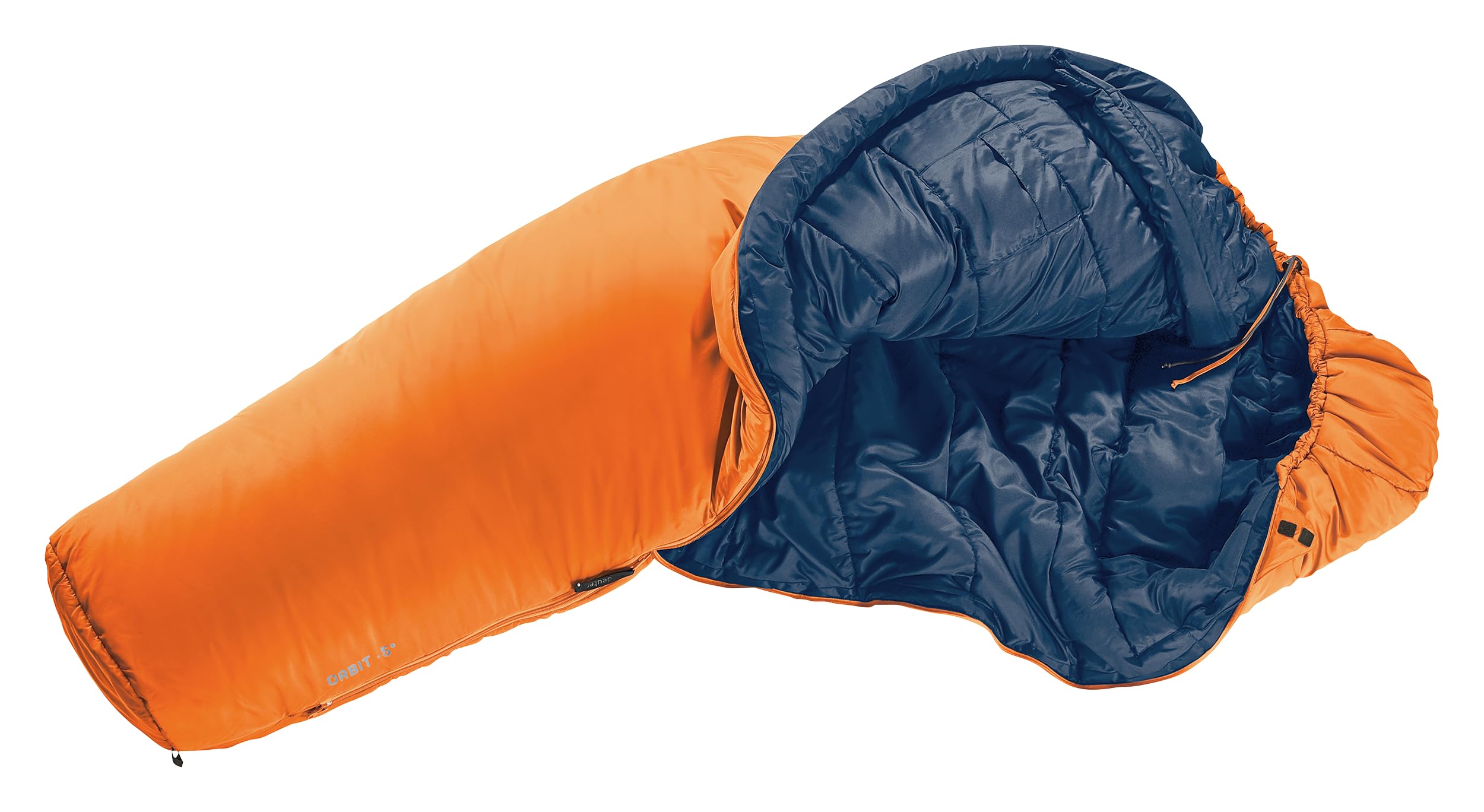 deuter-orbit-5-el-extra-long-kunstfaser-schlafsack-chestnut-ink-left-zip image 3