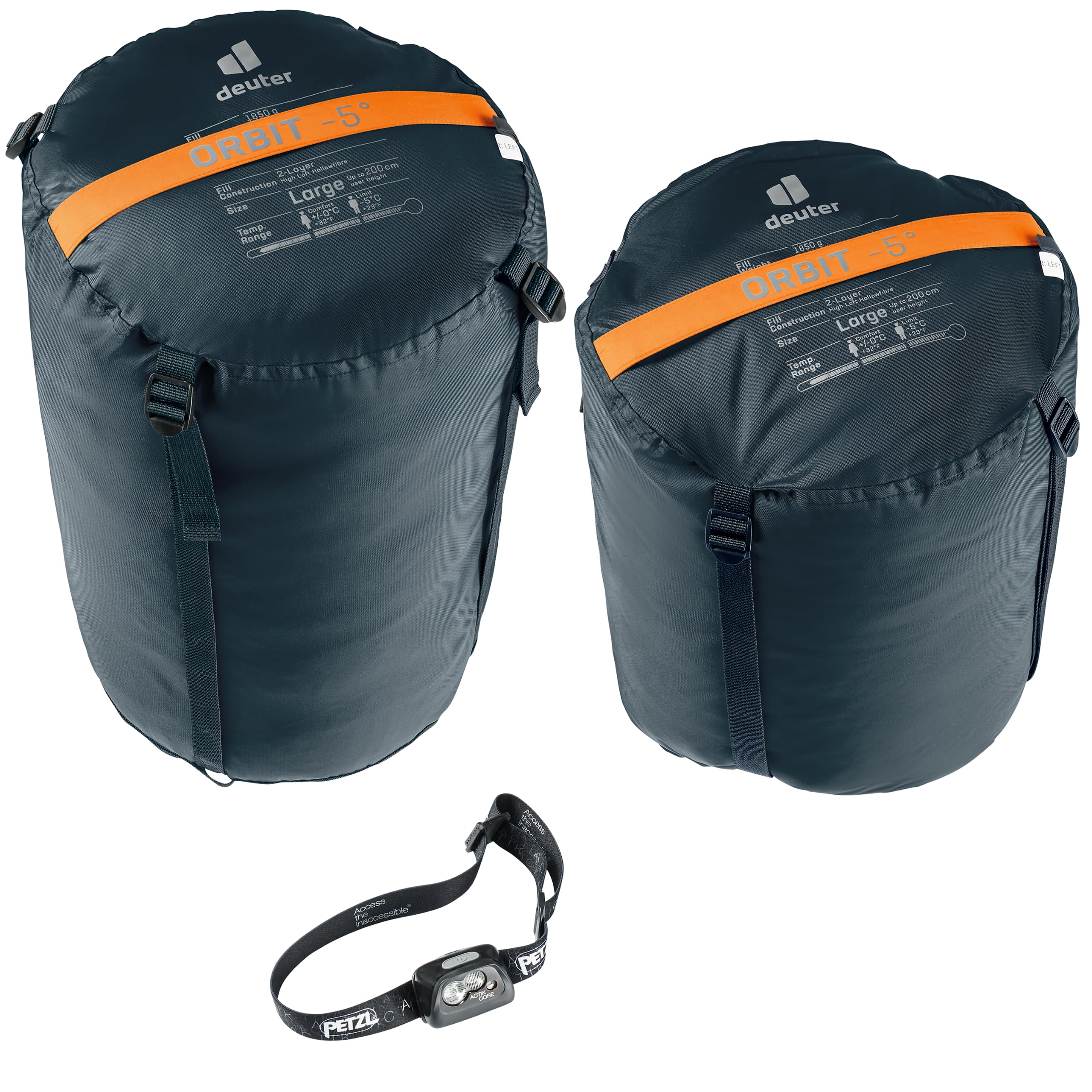 deuter-orbit-5-el-extra-long-kunstfaser-schlafsack-chestnut-ink-left-zip image 4