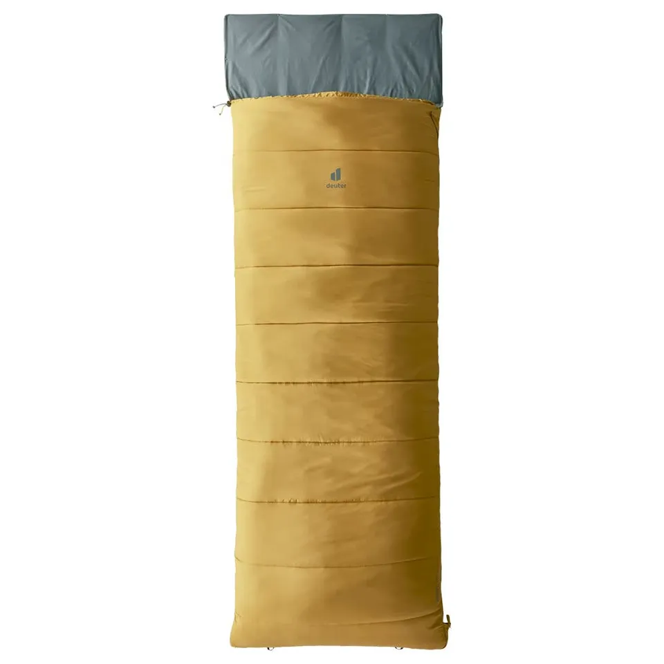 deuter-orbit-sq-6-kunstfaserschlafsack-caramel-teal-right-zip image 1