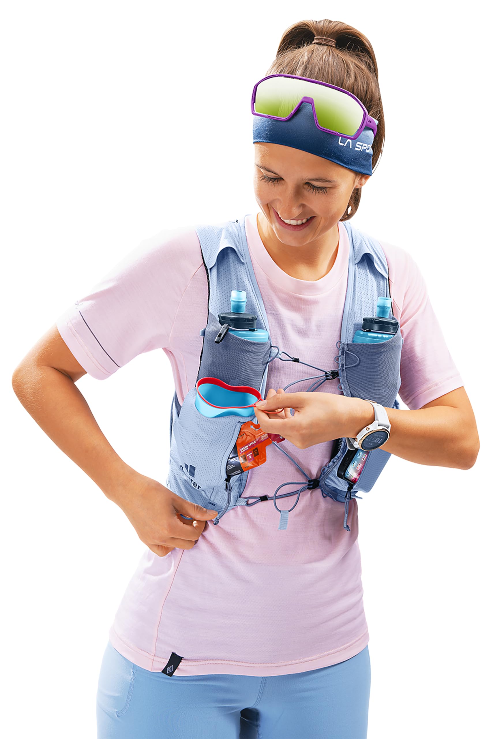 deuter-traick-5-sl-damen-trail-running-weste-inkl-2x-streamer-flask-500-ml image 7