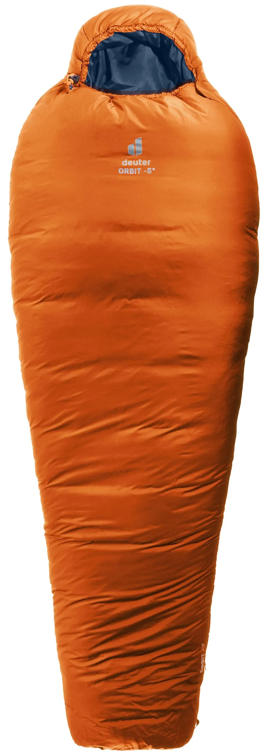 deuter-orbit-5-el-extra-long-kunstfaser-schlafsack-chestnut-ink-left-zip image 1